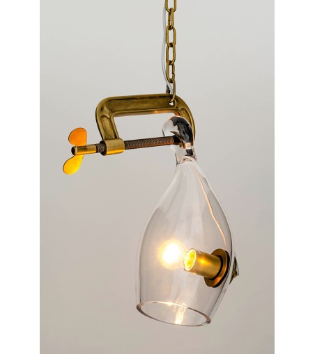 Lampa wisząca VICE mosiądz - metal, szkło