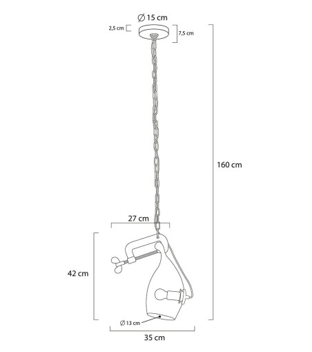 Lampa wisząca VICE mosiądz - metal, szkło