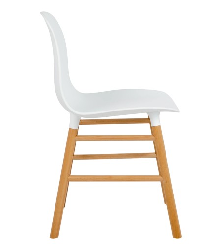 Krzesło IKAR białe - polipropylen, drewno bukowe
