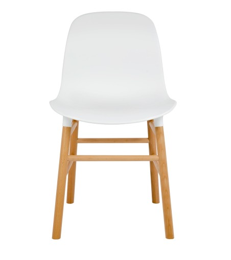 Krzesło IKAR białe - polipropylen, drewno bukowe