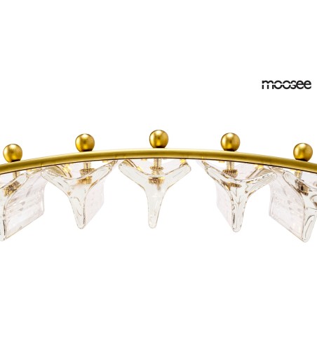 MOOSEE lampa wisząca SATURNUS 47 złota - LED, kryształ, stal szczotkowana