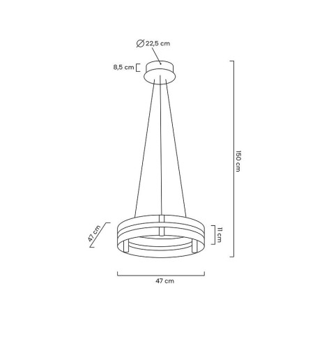 MOOSEE lampa wisząca SATURNUS 47 złota - LED, kryształ, stal szczotkowana