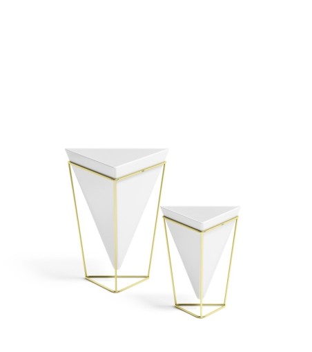 UMBRA zestaw doniczek TRIGG - biały, złoty