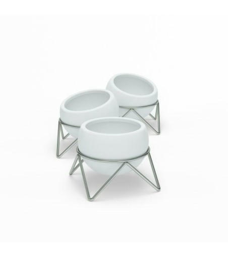 UMBRA doniczki POTSY - biały, srebrny