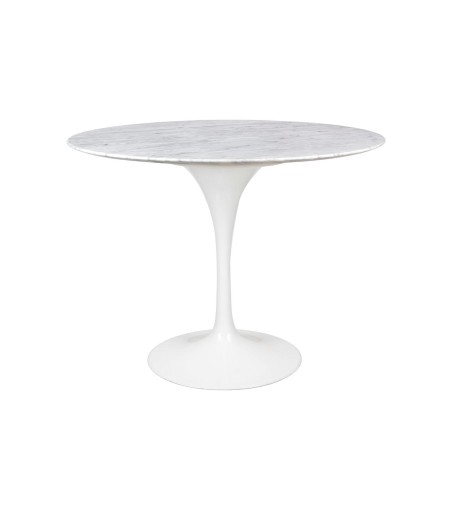 Stół TULIP MARBLE 100 CARRARA biały - blat okrągły marmurowy, metal