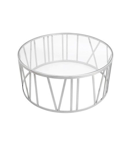 Stolik TIME ROMAN - szło, polerowana stal nierdzewna