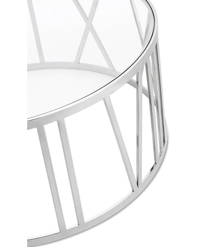 Stolik TIME ROMAN - szło, polerowana stal nierdzewna