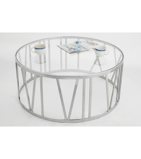 Stolik TIME ROMAN - szło, polerowana stal nierdzewna