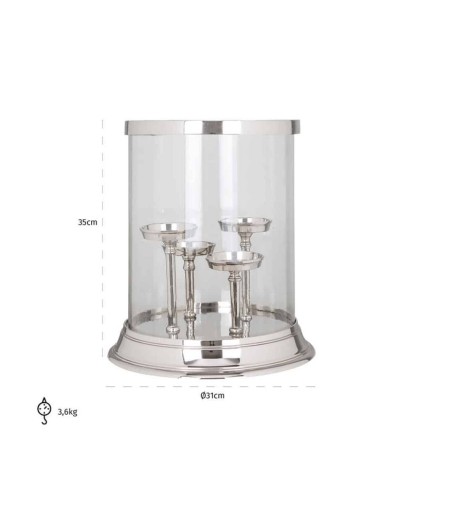 RICHMOND świecznik HURRICANE EVI 4 srebrny