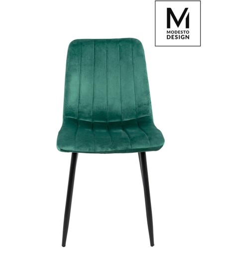 MODESTO krzesło LARA zielone - welur, metal