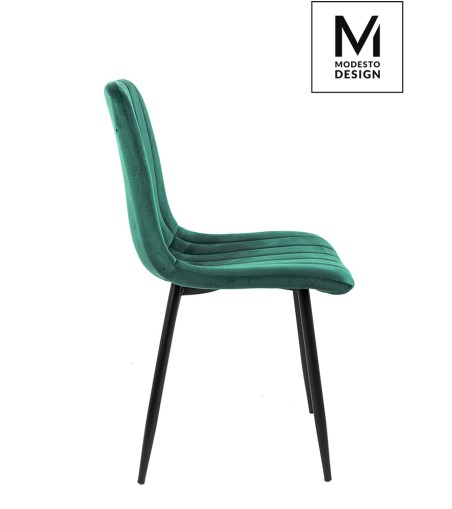 MODESTO krzesło LARA zielone - welur, metal