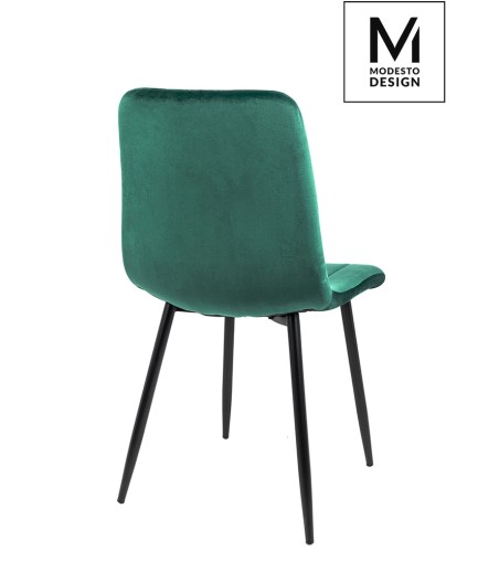 MODESTO krzesło LARA zielone - welur, metal