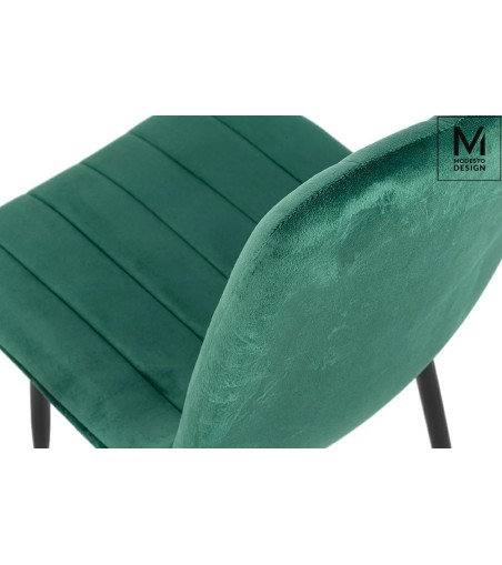 MODESTO krzesło LARA zielone - welur, metal