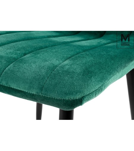MODESTO krzesło LARA zielone - welur, metal