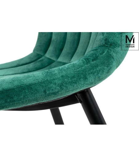 MODESTO krzesło LARA zielone - welur, metal