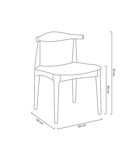 Krzesło ELBOW naturalne - drewno jesion, ekoskóra czarna