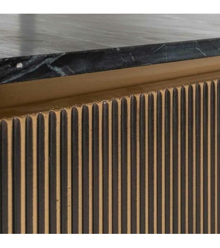 RICHMOND szafka RTV IRONVILLE – marmur, metal, MDF, sklejka brzozowa