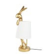 KARE lampa stołowa RABBIT 68 cm  złota / biała
