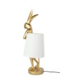 KARE lampa stołowa RABBIT 68 cm  złota / biała