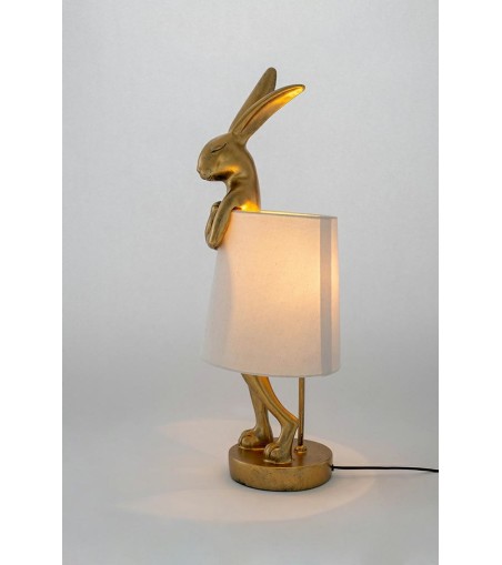 KARE lampa stołowa RABBIT 68 cm  złota / biała