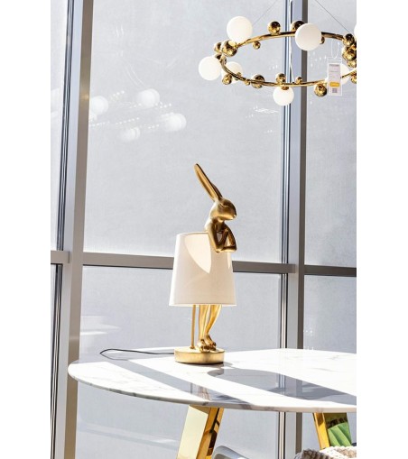 KARE lampa stołowa RABBIT 68 cm  złota / biała