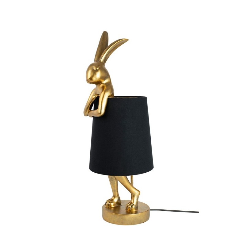KARE lampa stołowa RABBIT 68 cm  złota / czarna