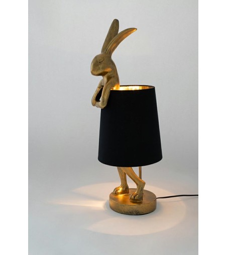KARE lampa stołowa RABBIT 68 cm  złota / czarna