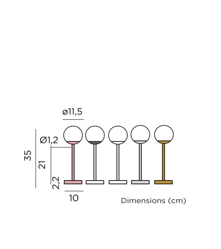 NEW GARDEN lampa stołowa NORAI SLIM 35 BATTERY rose gold