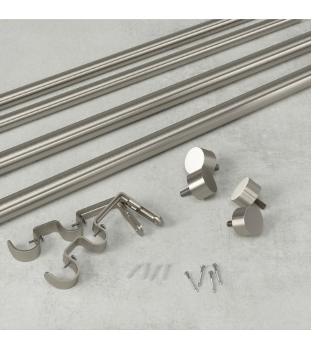 UMBRA podwójny karnisz CAPPA  305 - 457 cm srebrny