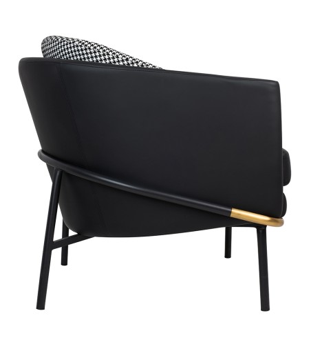 Fotel GUBI czarny PU / pepitka