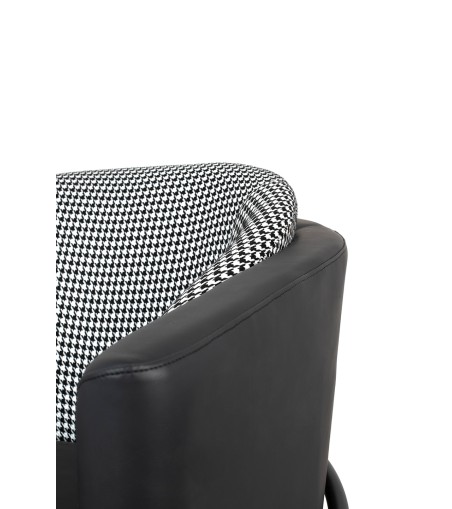 Fotel GUBI czarny PU / pepitka