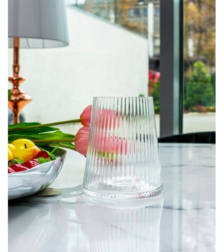 KARE komplet 4 szklanek RIFFLE 440ml      transparentny