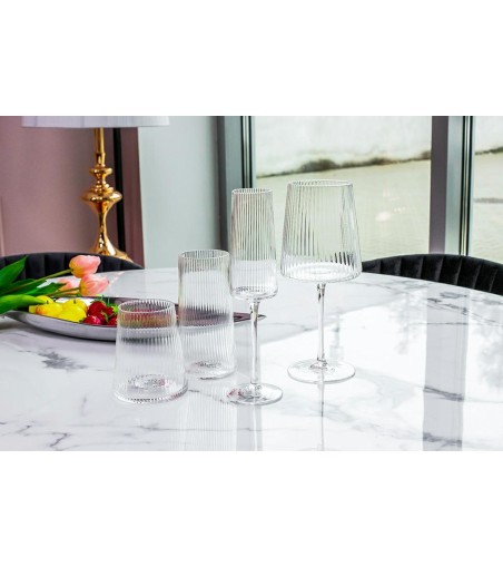 KARE komplet 4 szklanek RIFFLE 440ml      transparentny