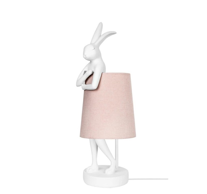 KARE lampa stołowa RABBIT 68 cm biała  / róźowa