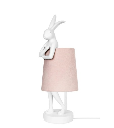 KARE lampa stołowa RABBIT 68 cm biała  / róźowa