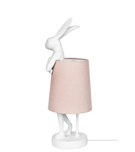 KARE lampa stołowa RABBIT 68 cm biała  / róźowa