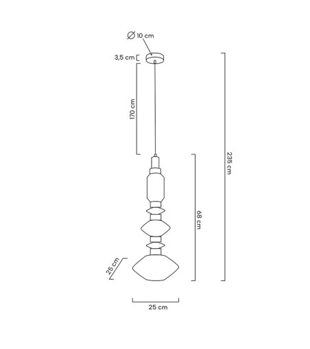 MOOSEE lampa wisząca VASO złota