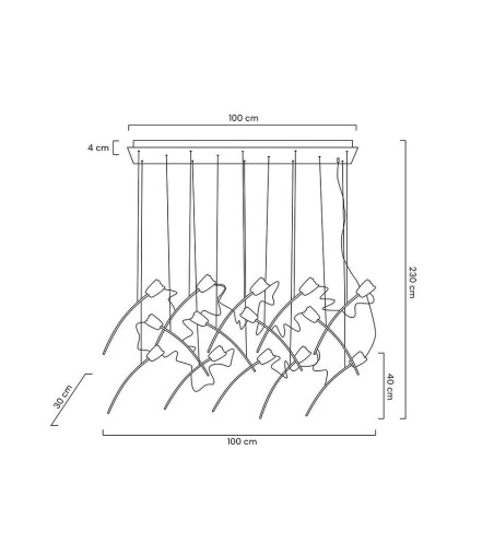 MOOSEE lampa wisząca TULIPPE 14 LINE  złota
