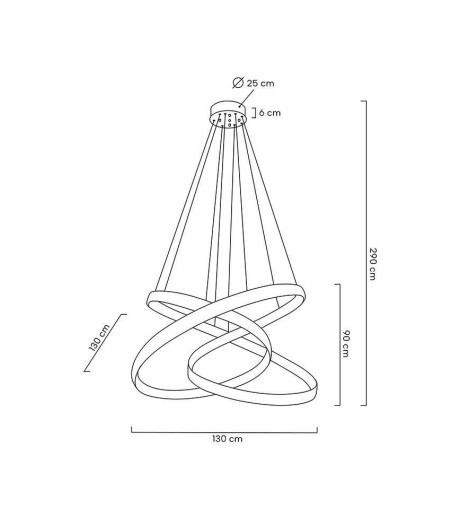 MOOSEE lampa wisząca WAVE 130 chrom
