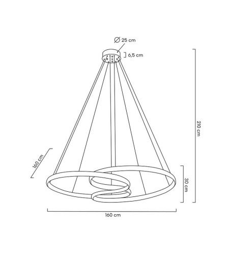 MOOSEE lampa wisząca WAVE 160A chrom
