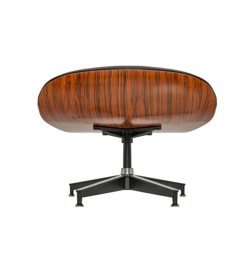 Fotel LOUNGE HM czarny / róża z podnóżkiem