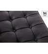 MODESTO sofa dwuosobowa BARCELON czarna - ekoskóra, stal polerowana