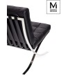 MODESTO sofa dwuosobowa BARCELON czarna - ekoskóra, stal polerowana