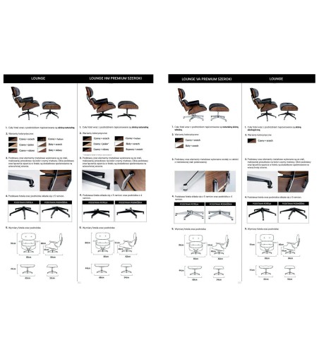 Fotel LOUNGE VA PREMIUM biały / orzech z podnóżkiem