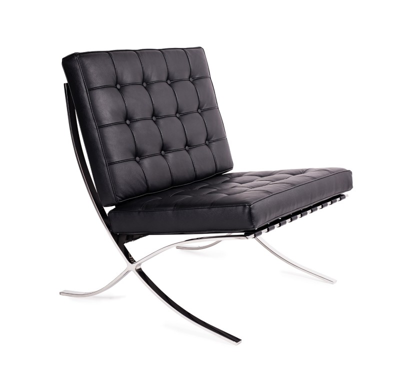 Fotel BARCELON PRESTIGE PLUS czarny - włoska selekcjonowana skóra naturalna, stal