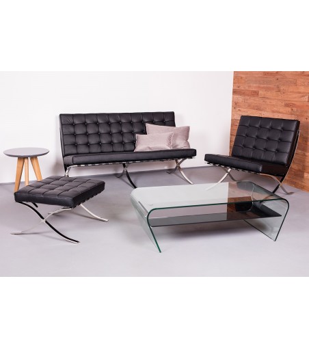 Fotel BARCELON PRESTIGE PLUS czarny - włoska selekcjonowana skóra naturalna, stal