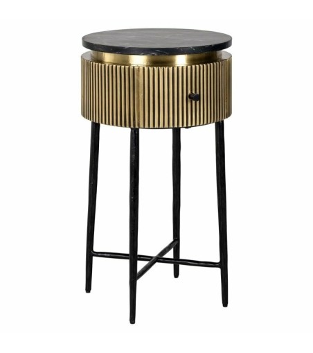 RICHMOND stolik IRONVILLE 40 cm - marmur, metal, MDF, sklejka brzozowa