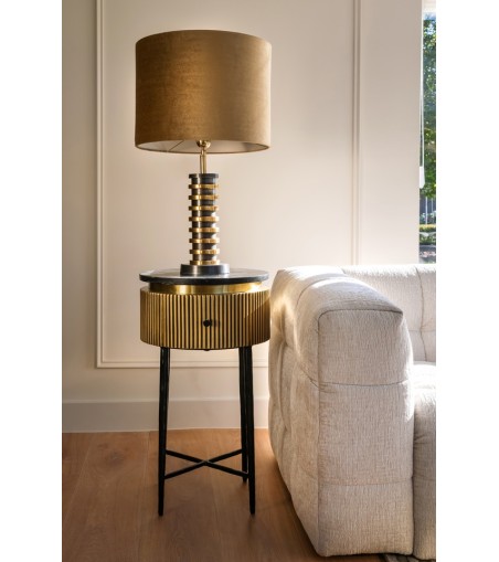 RICHMOND stolik IRONVILLE 40 cm - marmur, metal, MDF, sklejka brzozowa