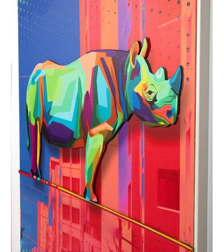 Obraz RHINO IN THE CITY 88x110 cm