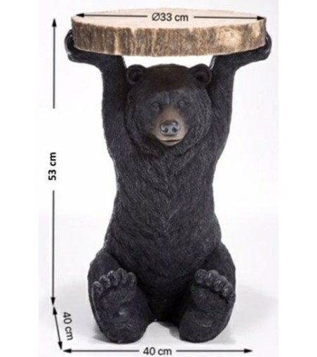 KARE stolik BEAR 53x33 cm drewniany / czarny